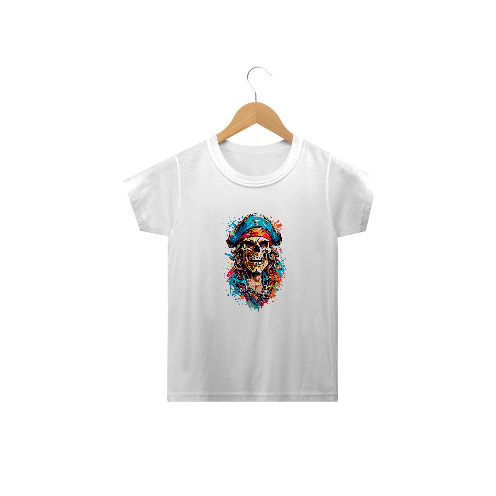 Nome do produto: 0000063 - T-Shirt Intantil Grafitti Art 021 Caveira Pirata