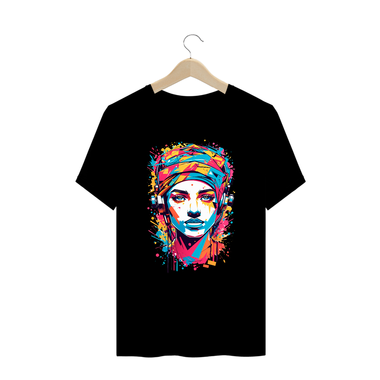 Nome do produto: 0000073 - T-Shirt Plus Size Grafitti Art 010 Mulher Futurística