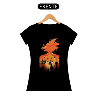 Camiseta Dragon Ball Z Feminina  Paisagem Goku SUPER PROMOÇÃO