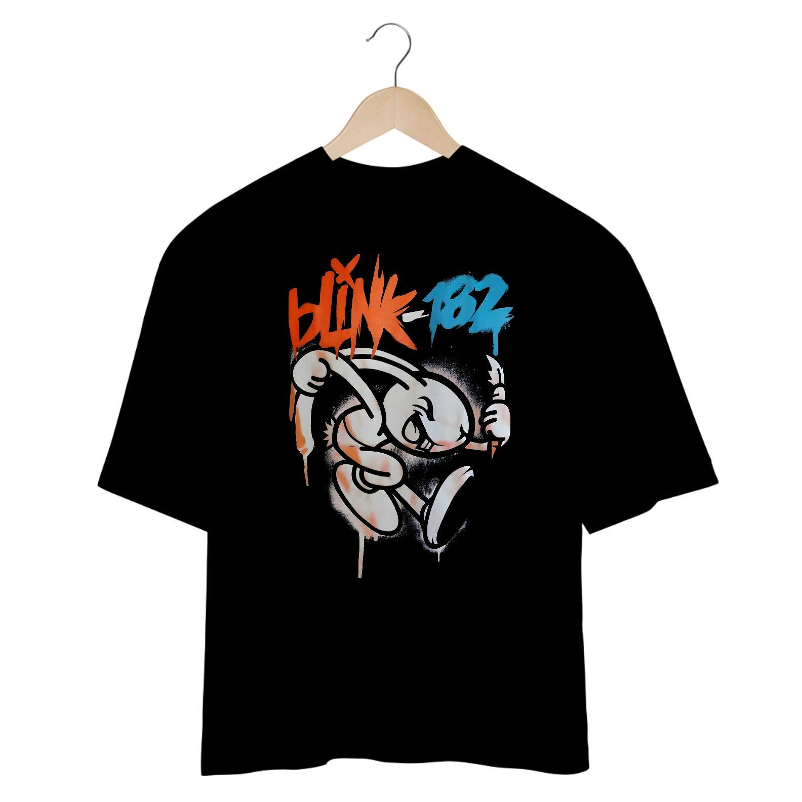 Camiseta blink 182 Bunny Oversized 100 Por Cento Algodão Fio 20.1 penteado e gramatura de 220g.  CAMISETA OVERSIZED  PREMIUM