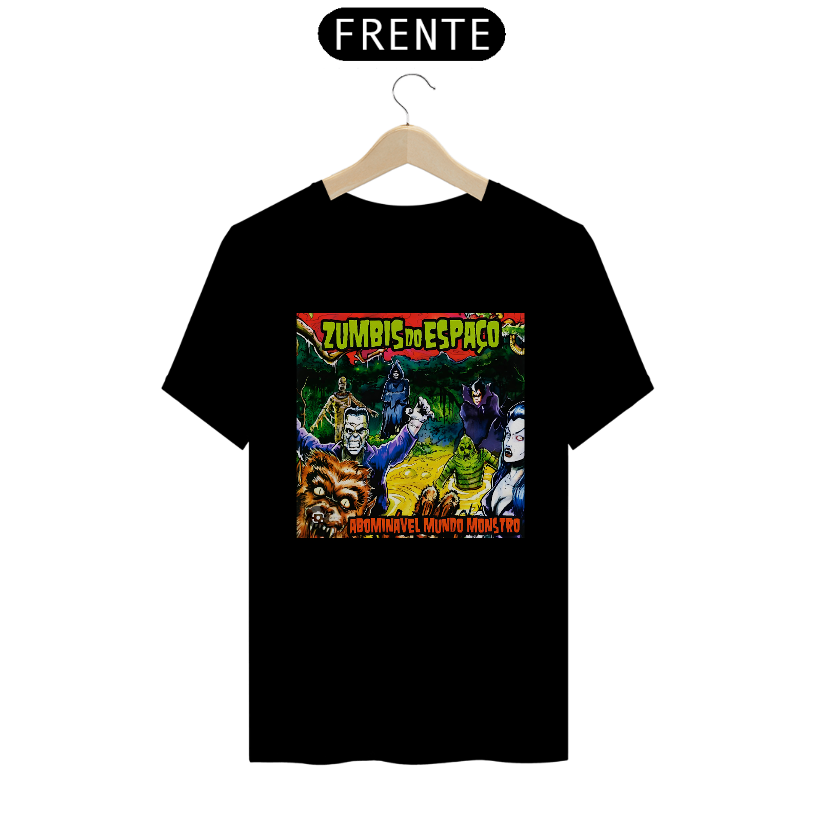 Camiseta Zumbis do Espaço (Versão Bordas Padrões)