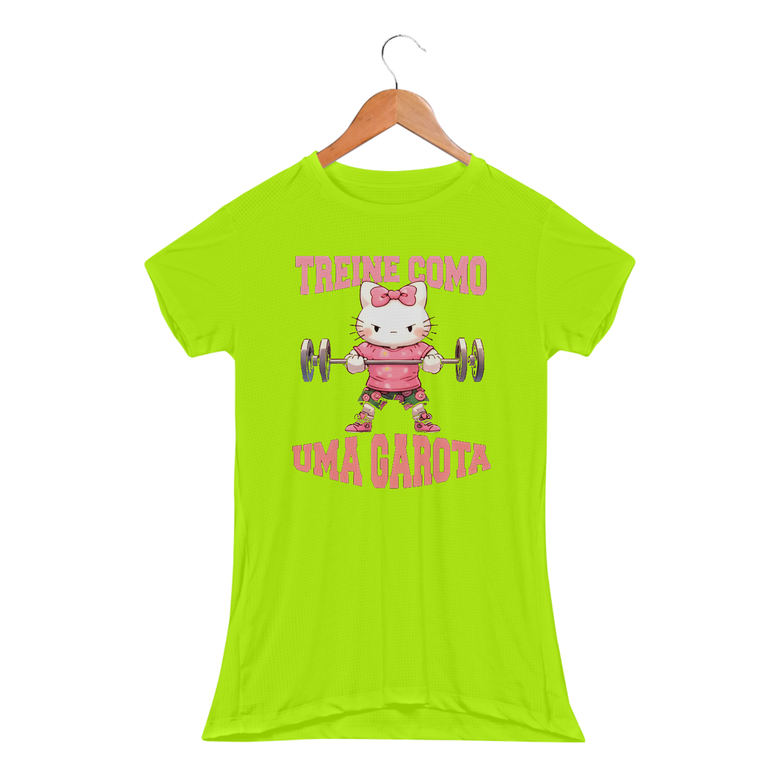 Camiseta Acadêmia, Gym,  Sport Dry UV Para Malhar,Treine com uma Garota, Camiseta Femiina,Hello Kitty