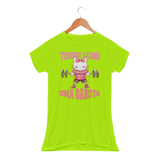 Camiseta Acadêmia, Gym,  Sport Dry UV Para Malhar,Treine com uma Garota, Camiseta Femiina,Hello Kitty