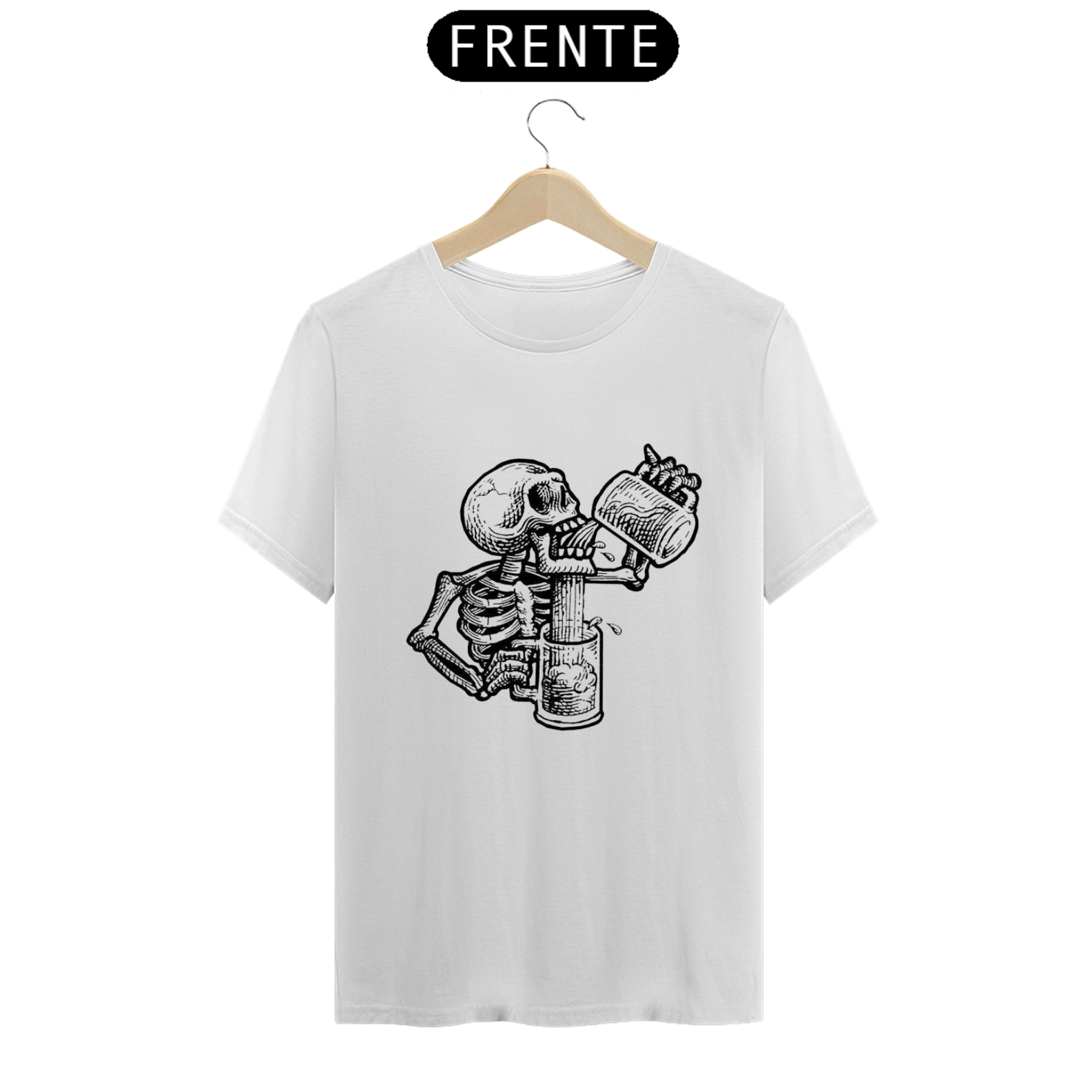 Nome do produto: Camiseta - Caveira Tomando Cerveja