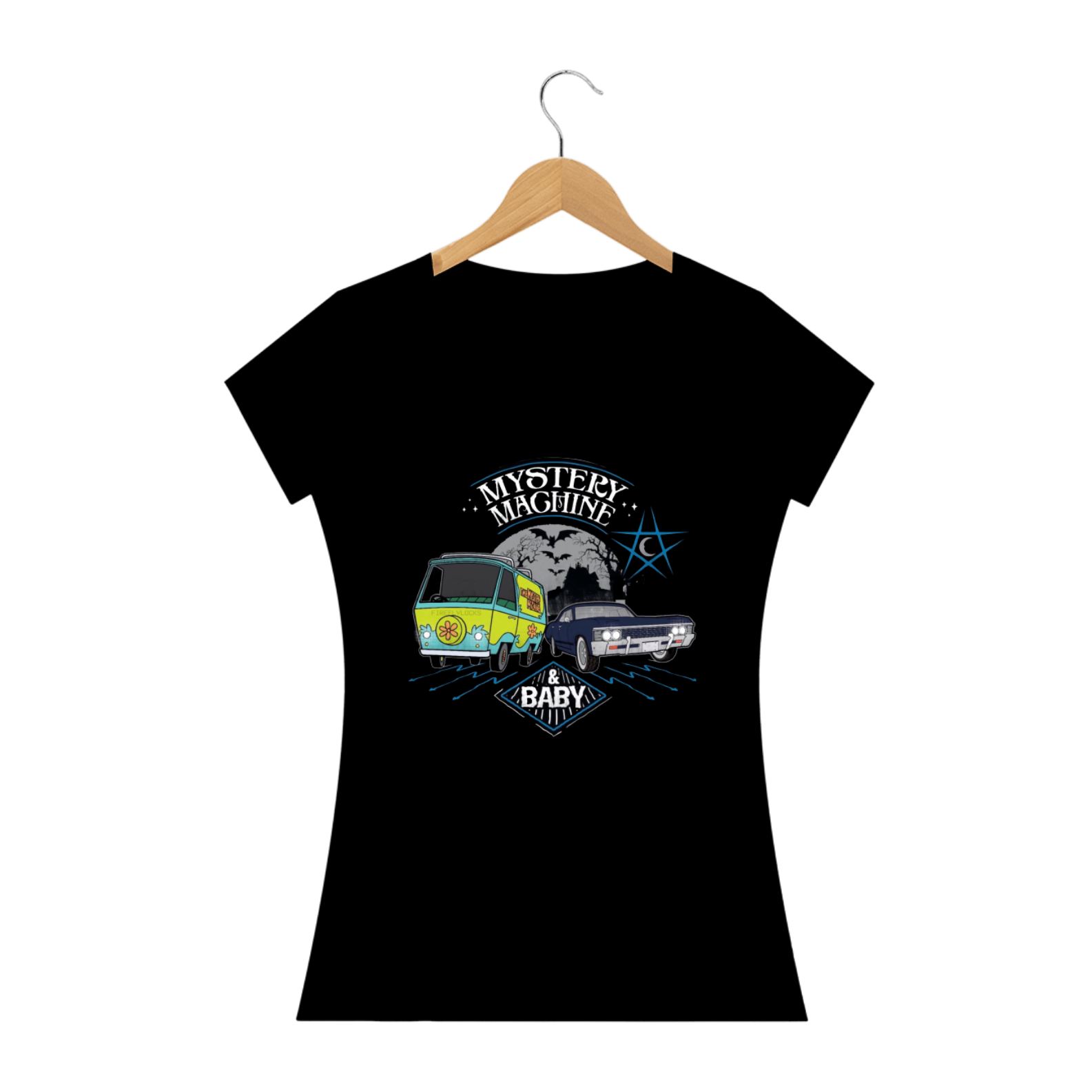 Nome do produto: Camiseta Feminina - Supernatural e Mystery Machine