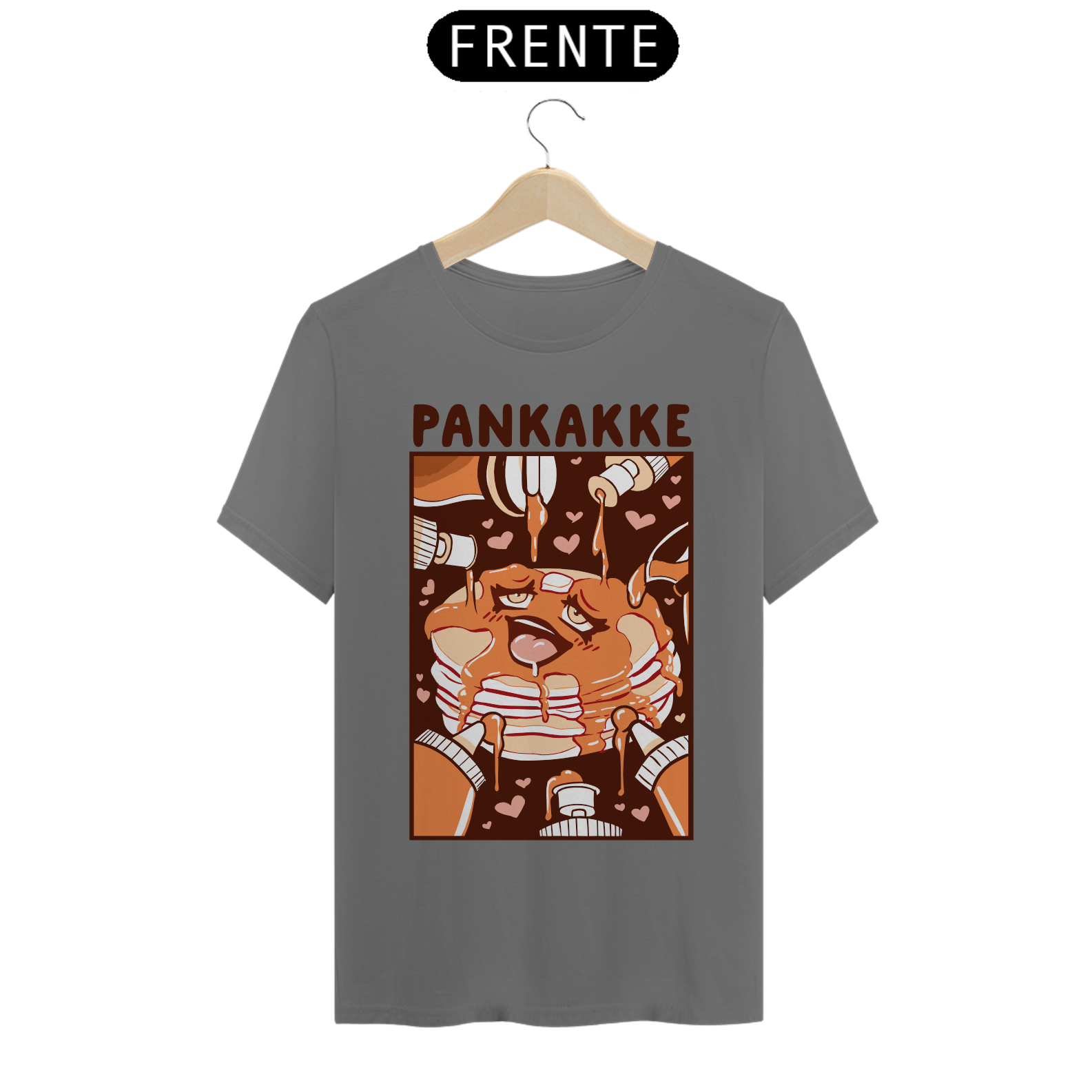 Nome do produto: Camisa Estonada Panqueca Meladinha - laranja estonada e Cinza Chumbo