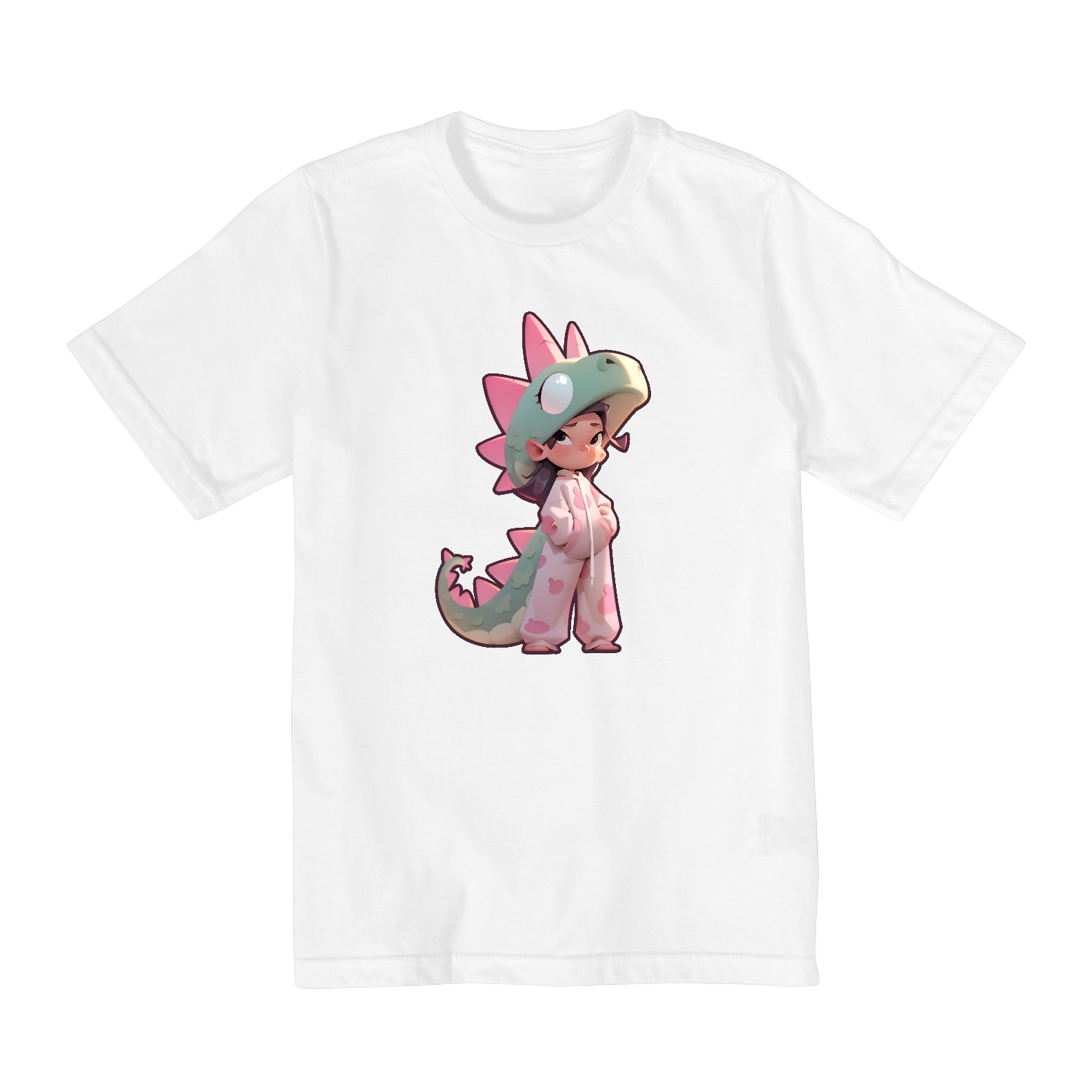 Nome do produto: PIJAMINHA DE DRAGÃO CAMISETA INFANTIL DE 2 A 8 ANOS FEMININA