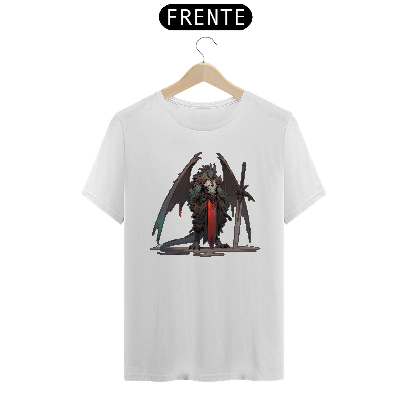 Nome do produto: DRAGÃO GUERREIRO VERMELHO T-SHIRT CLASSIC