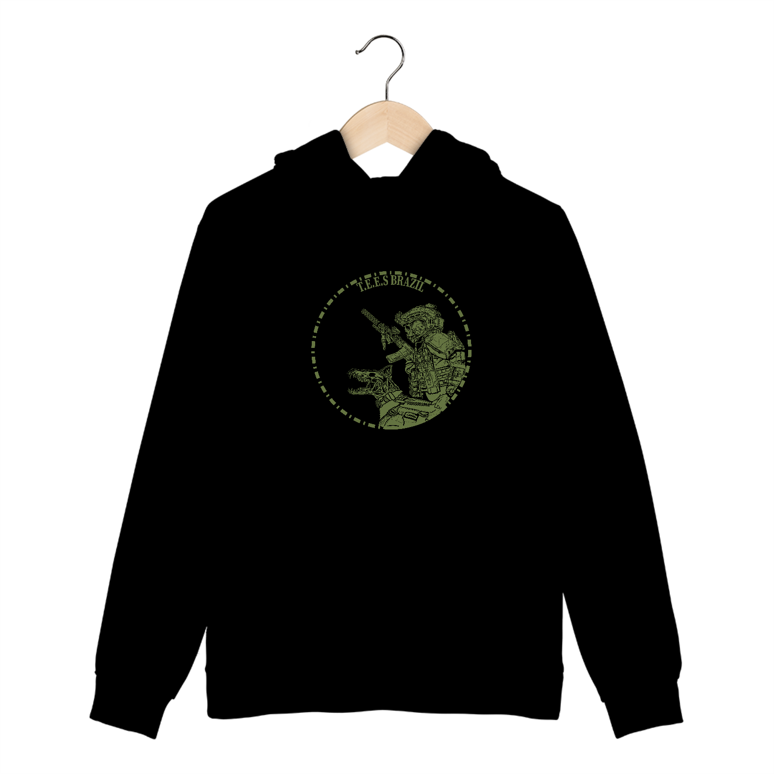 Moletom K9 Skull TEES (preto/verde oliva)