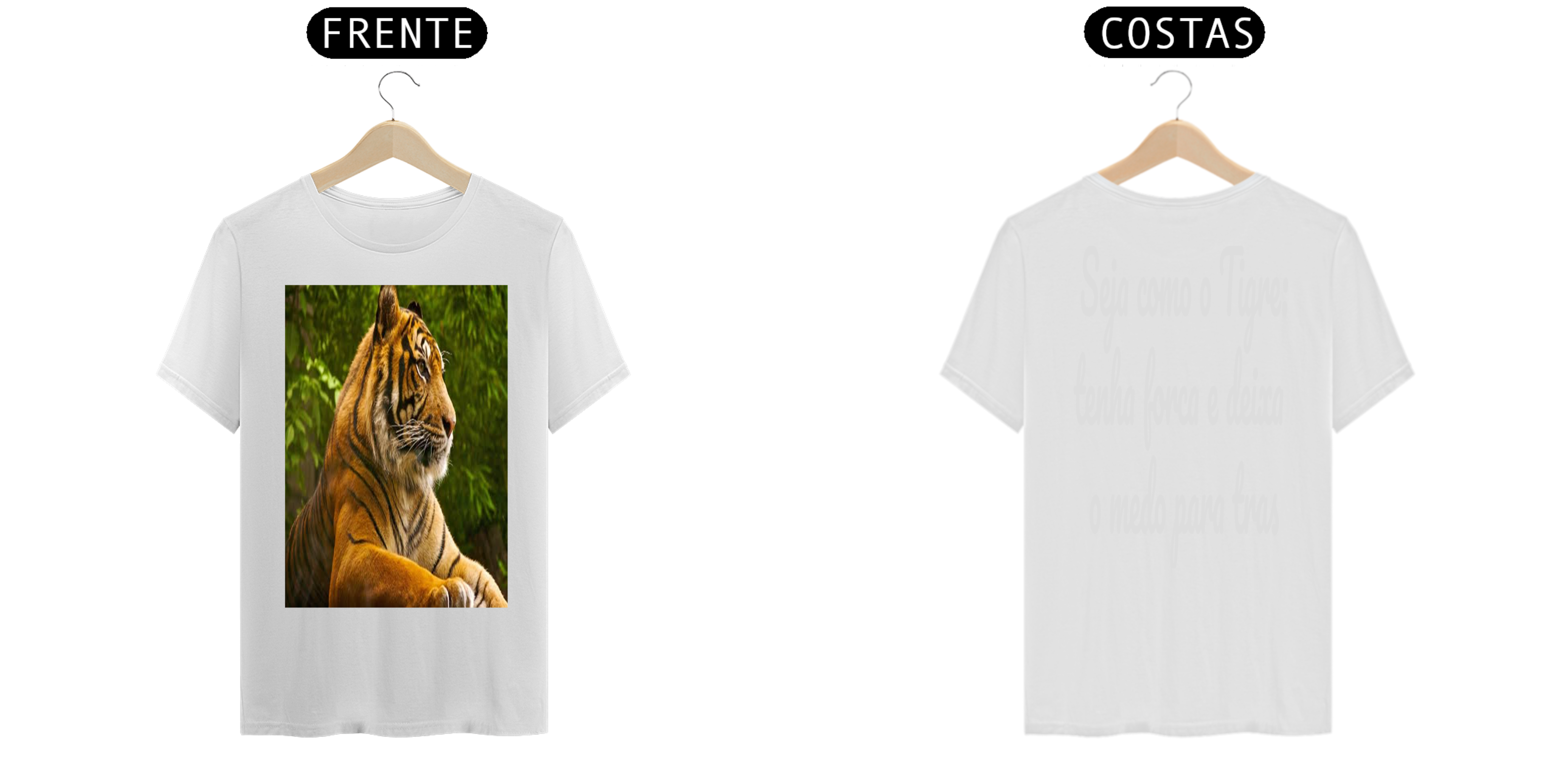 Nome do produto: Camiseta com imagem de tigre + frase.