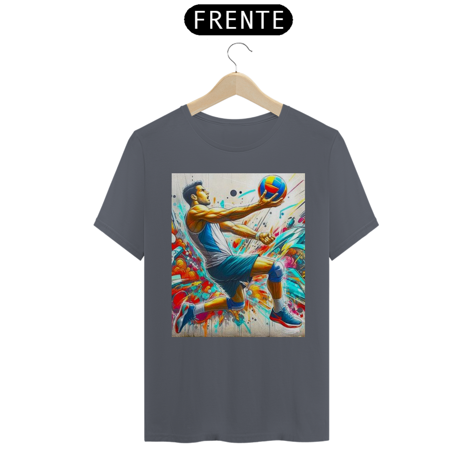 Nome do produto: Camiseta Masculina Jogador de Vôlei