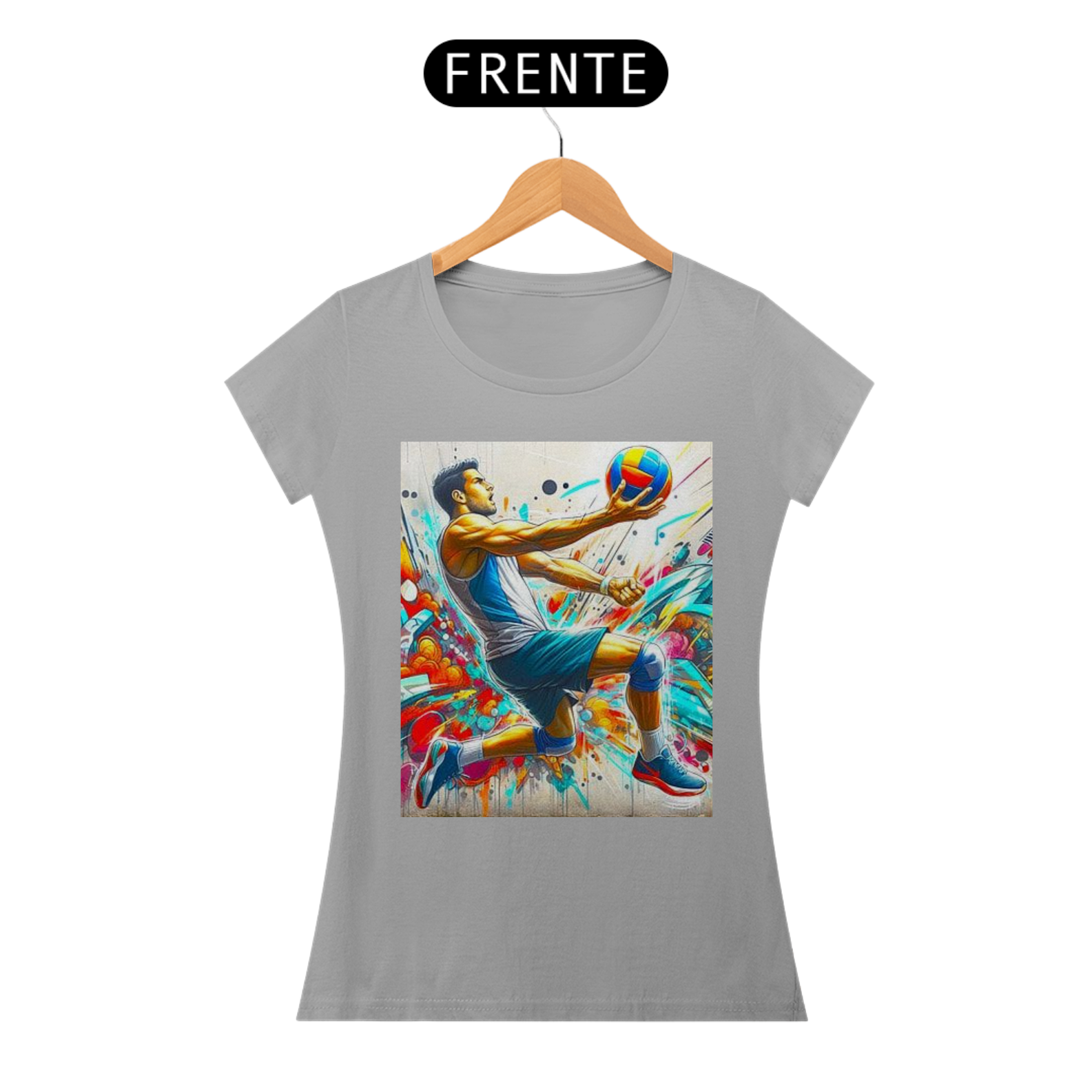 Nome do produto: Camiseta Feminina Jogador de Vôlei