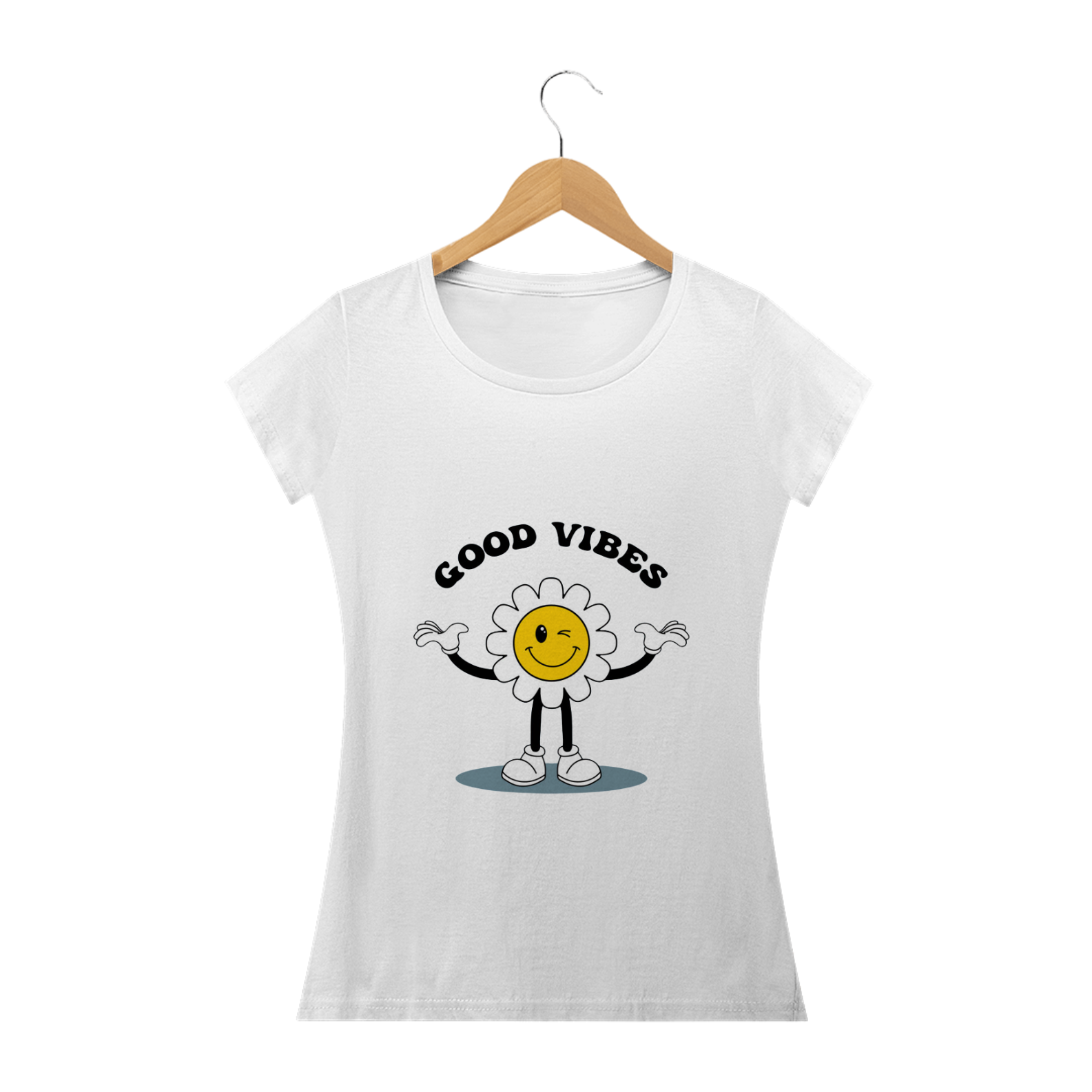 Nome do produto: camiseta feminina good vibes