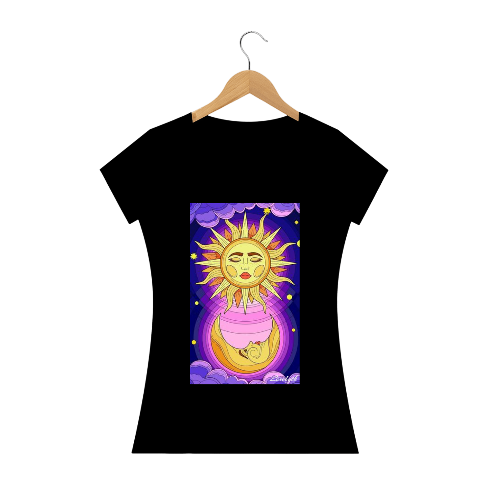 Nome do produto: Camiseta Feminina SOL E LUA