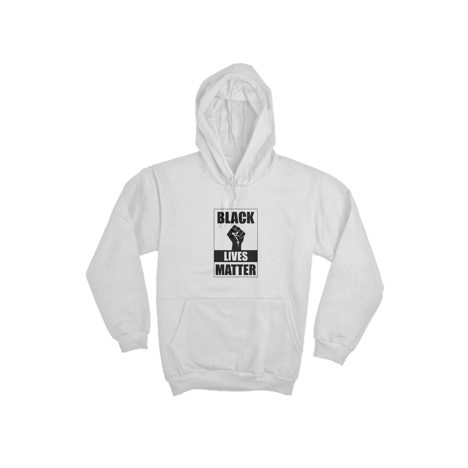 Nome do produto: Moletom Canguru Black Lives Matter (Cinza/Branco)