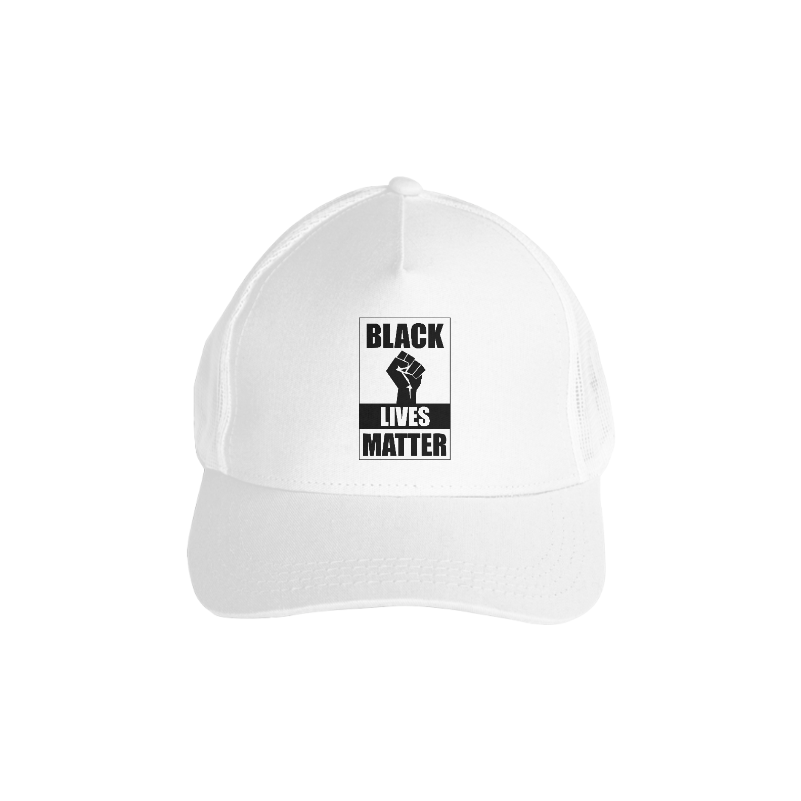 Nome do produto: Boné de Tela Black Lives Matter (Branco/Verm/Rosa)