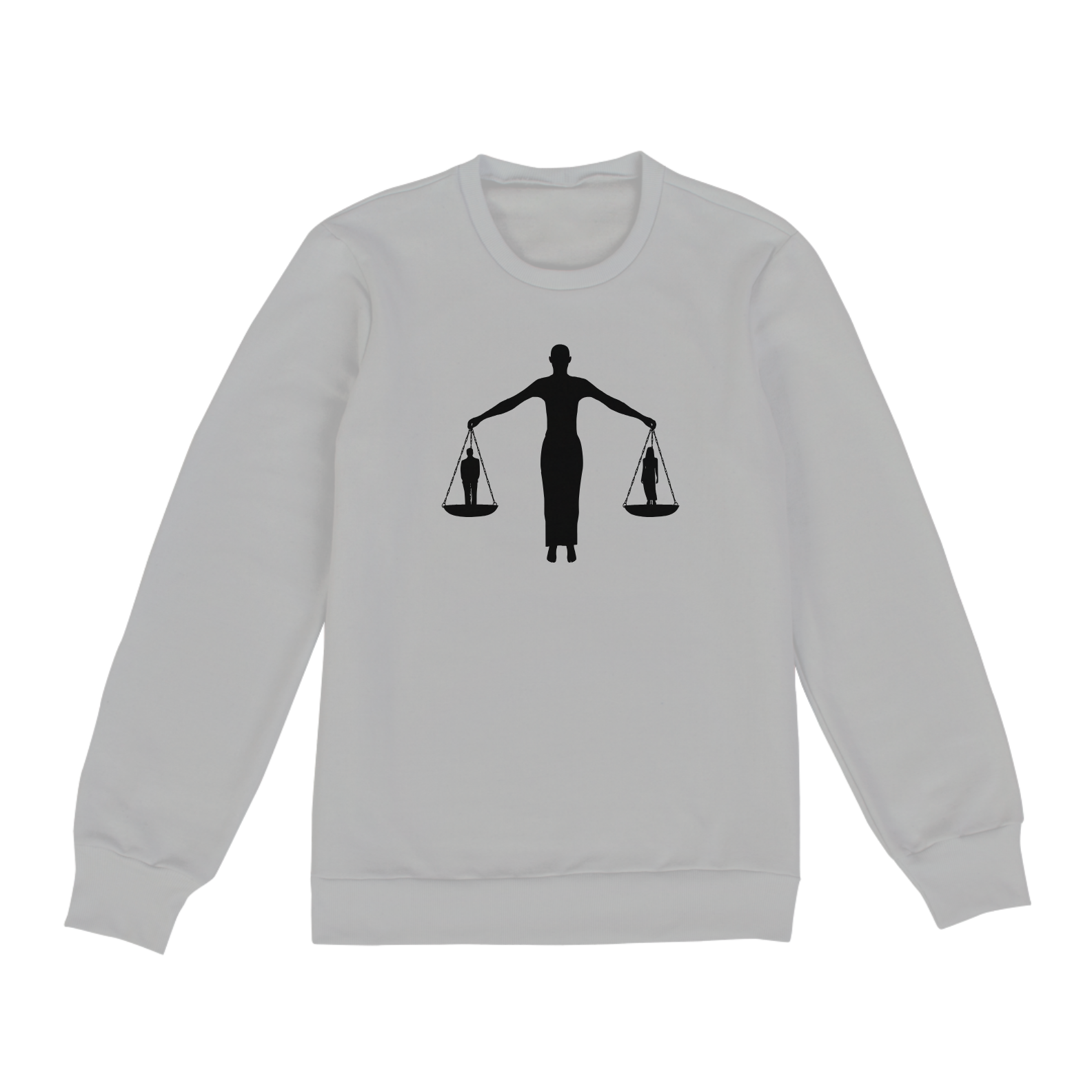 Nome do produto: Moletom Classic Balanço da Igualdade (Branco/Cinza)
