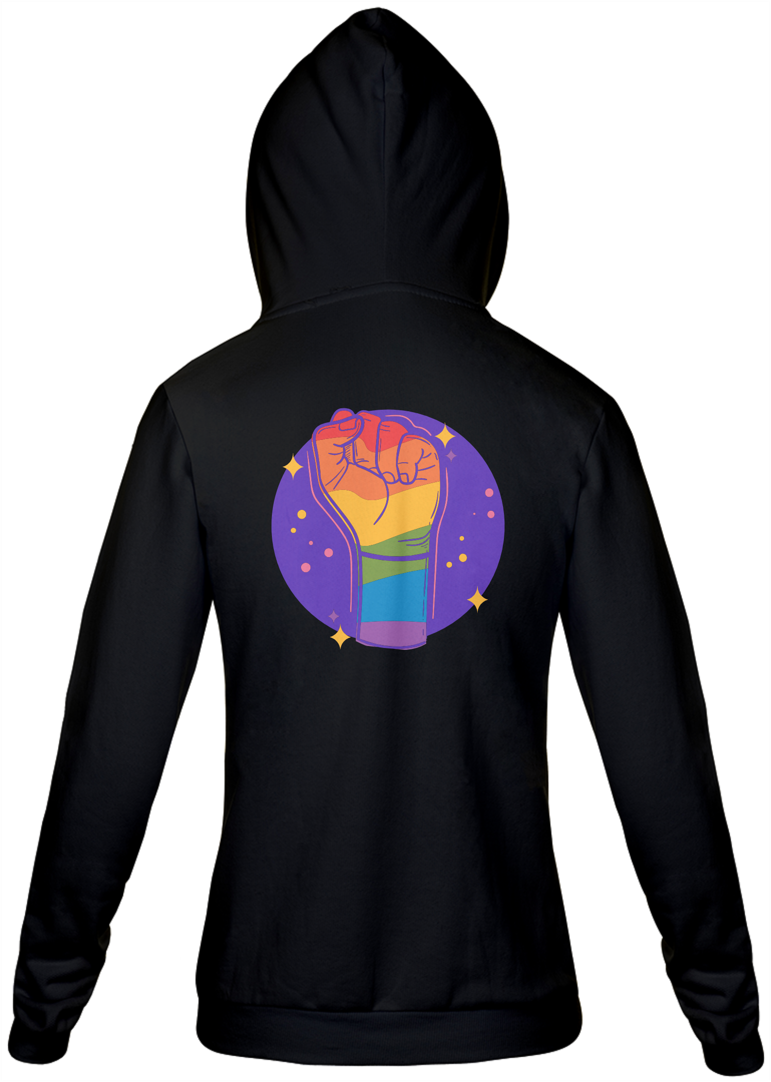 Nome do produto: Moletom Ziper Punho Pride (preto)