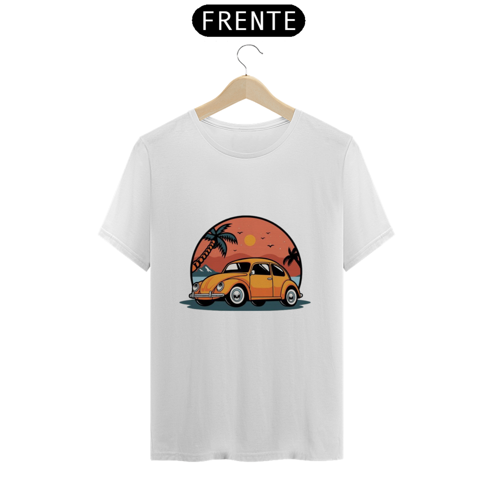 Nome do produto: CAMISETA FUSCA 100% ALGODÃO, MALHA CARDADA.