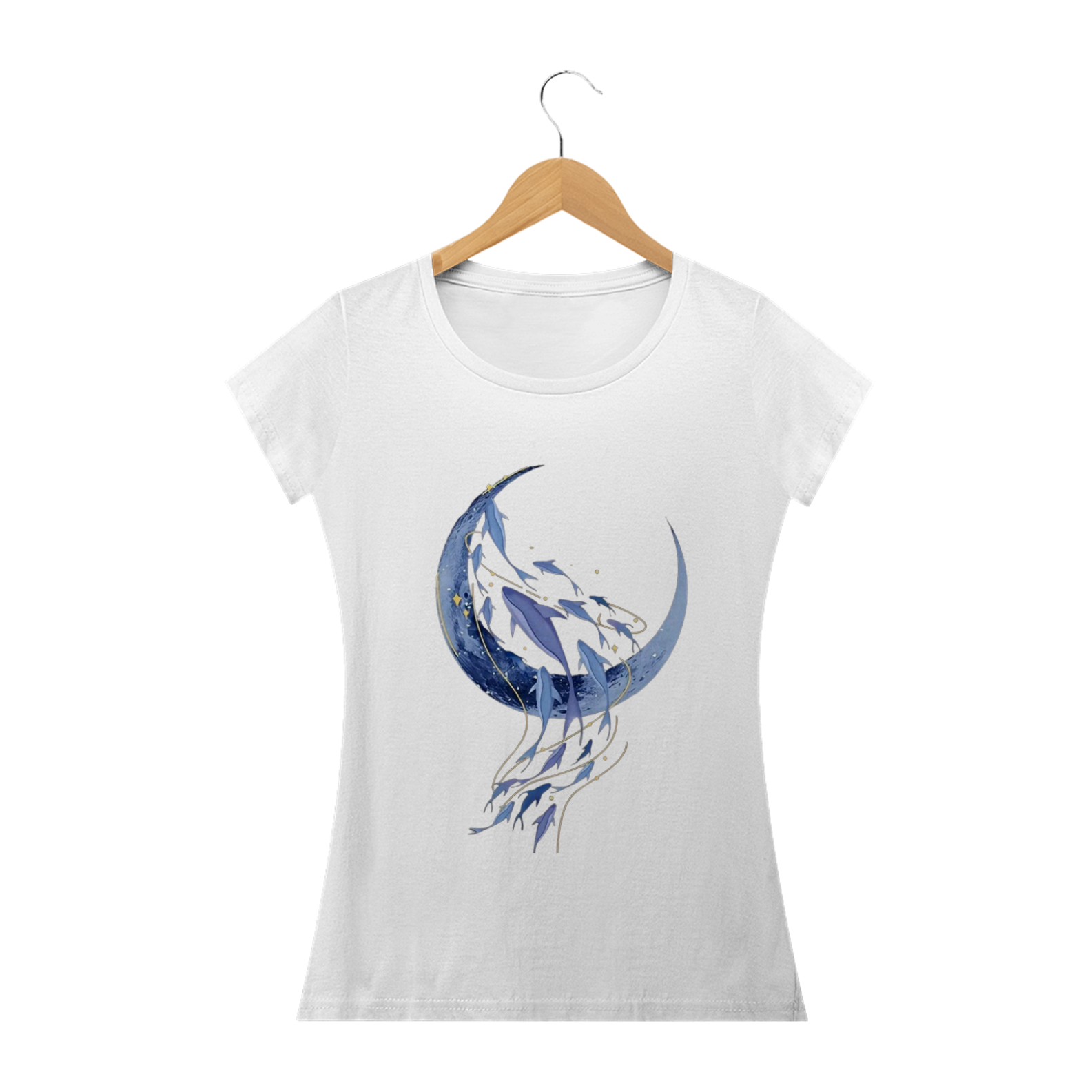 Nome do produto: CAMISETA ESTAMPADA LUA 100% ALGODÃO, MALHA CARDADA.