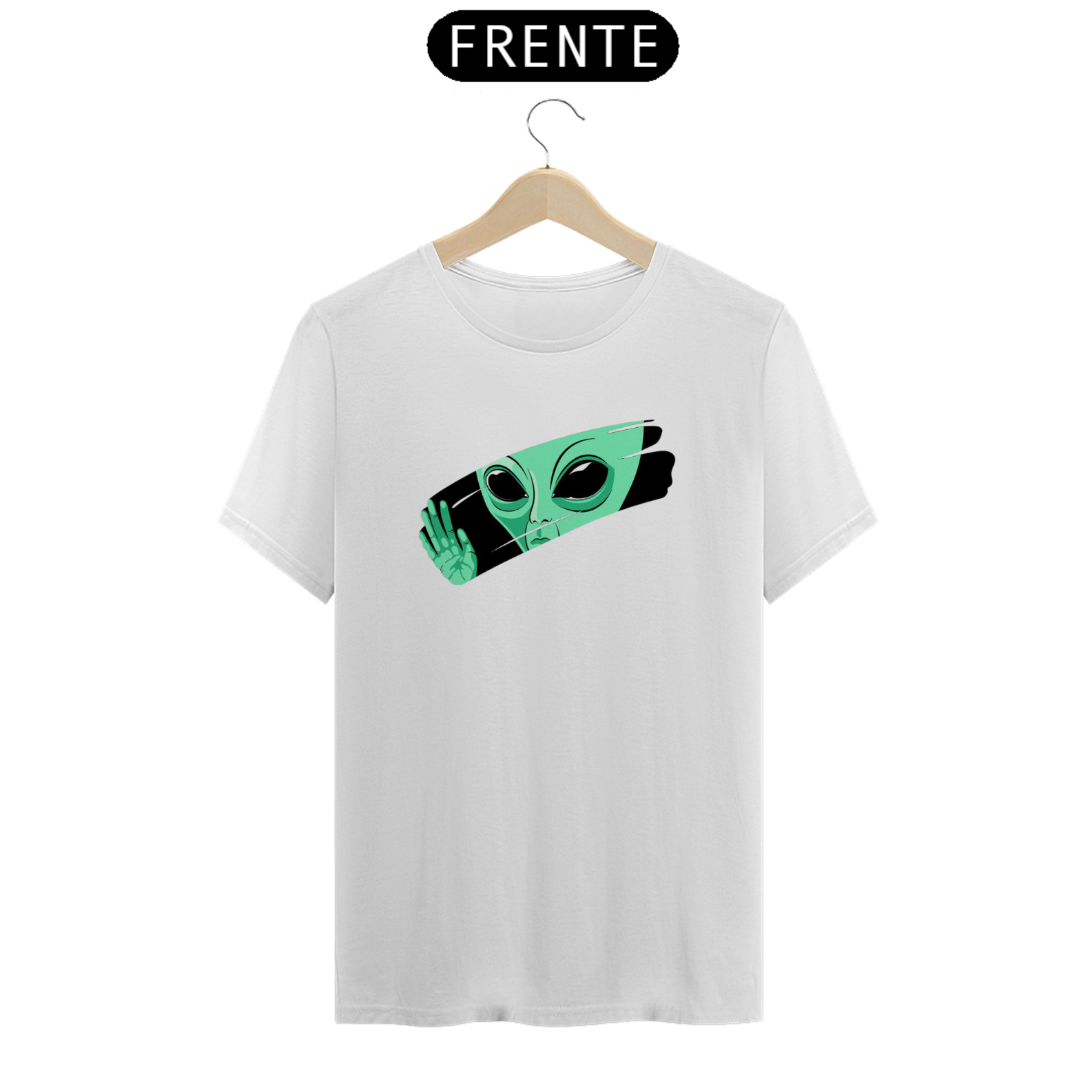 Nome do produto: CAMISETA ALIEN 100% ALGODÃO, MALHA CARDADA.