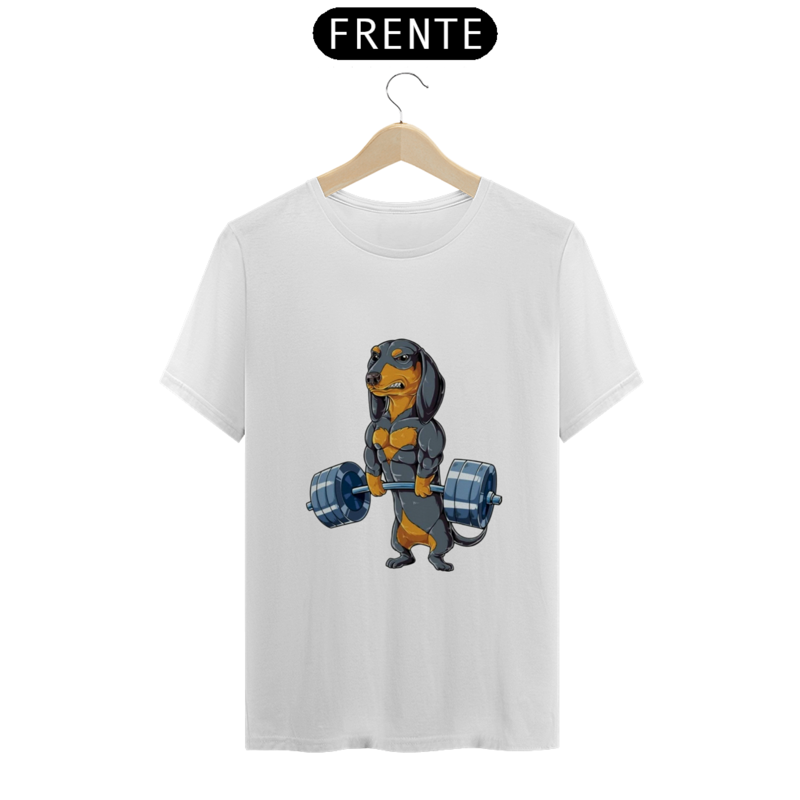 Nome do produto: CAMISETA SALSICHA 100% ALGODÃO, MALHA CARDADA.