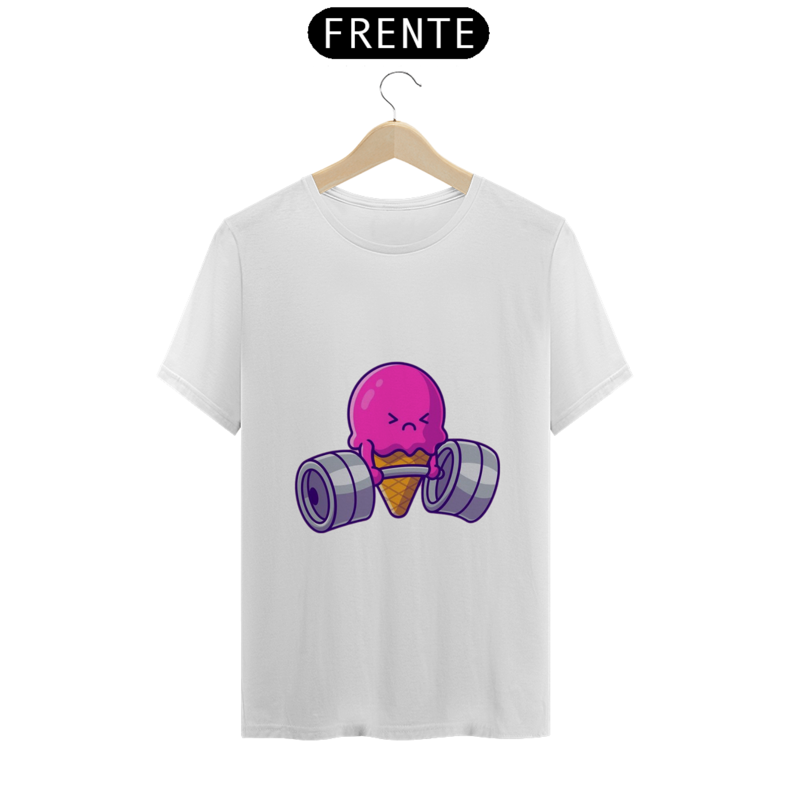 Nome do produto: CAMISETA SORVETE 100% ALGODÃO, MALHA CARDADA.