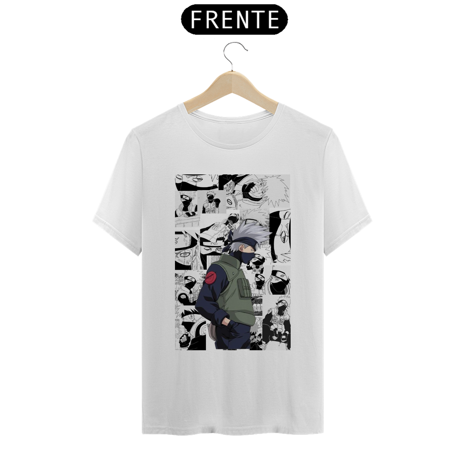 Nome do produto: CAMISETA KAKASHI HATAKE 100% ALGODÃO, MALHA CARDADA.