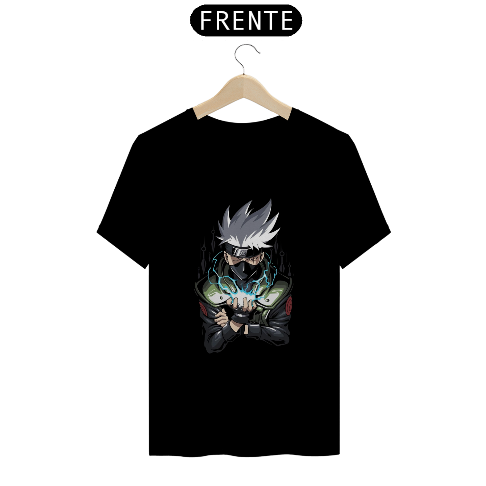 Nome do produto: CAMISETA KAKASHI 100% ALGODÃO, MALHA CARDADA.