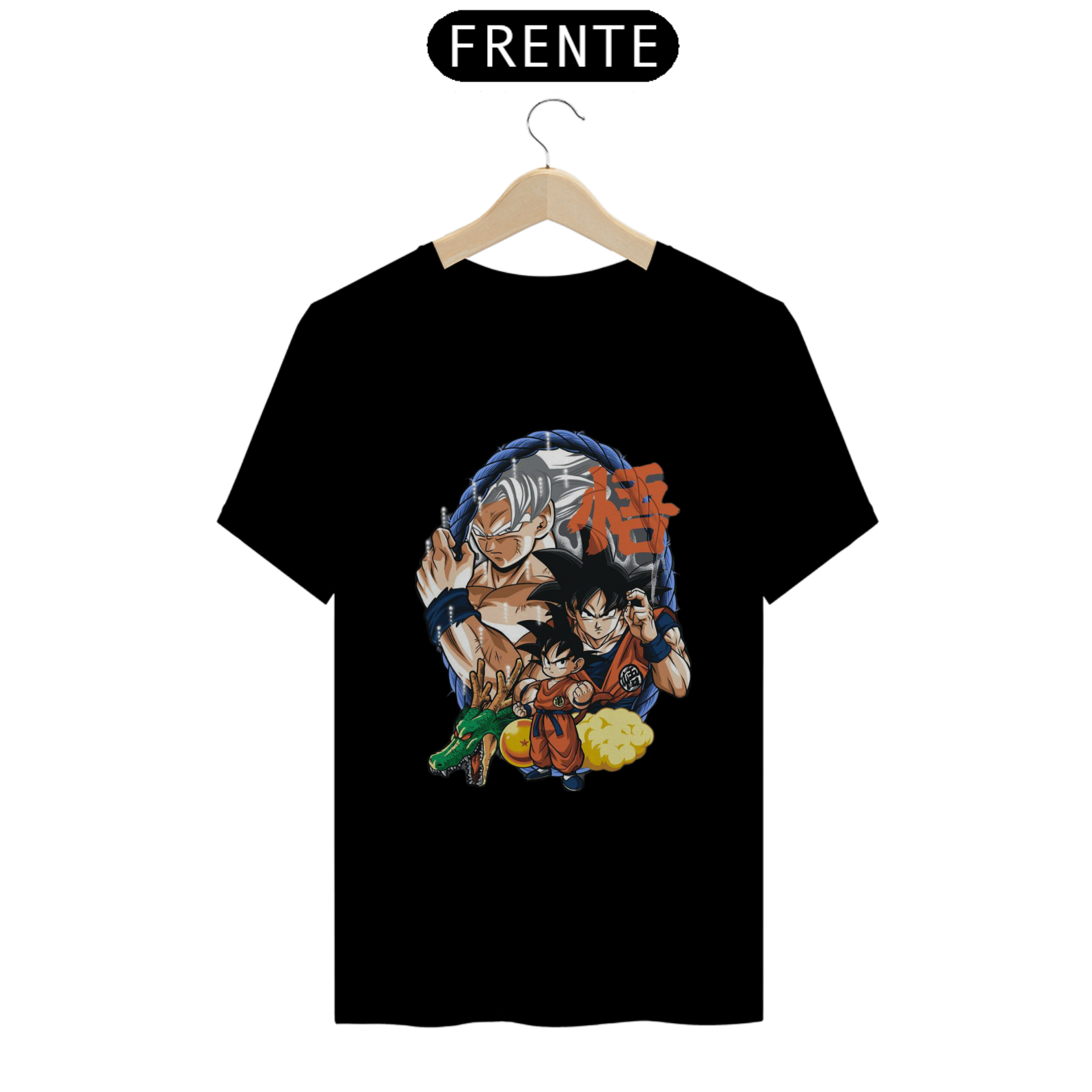 Nome do produto: CAMISA GOKU 100% ALGODÃO, MALHA CARDADA