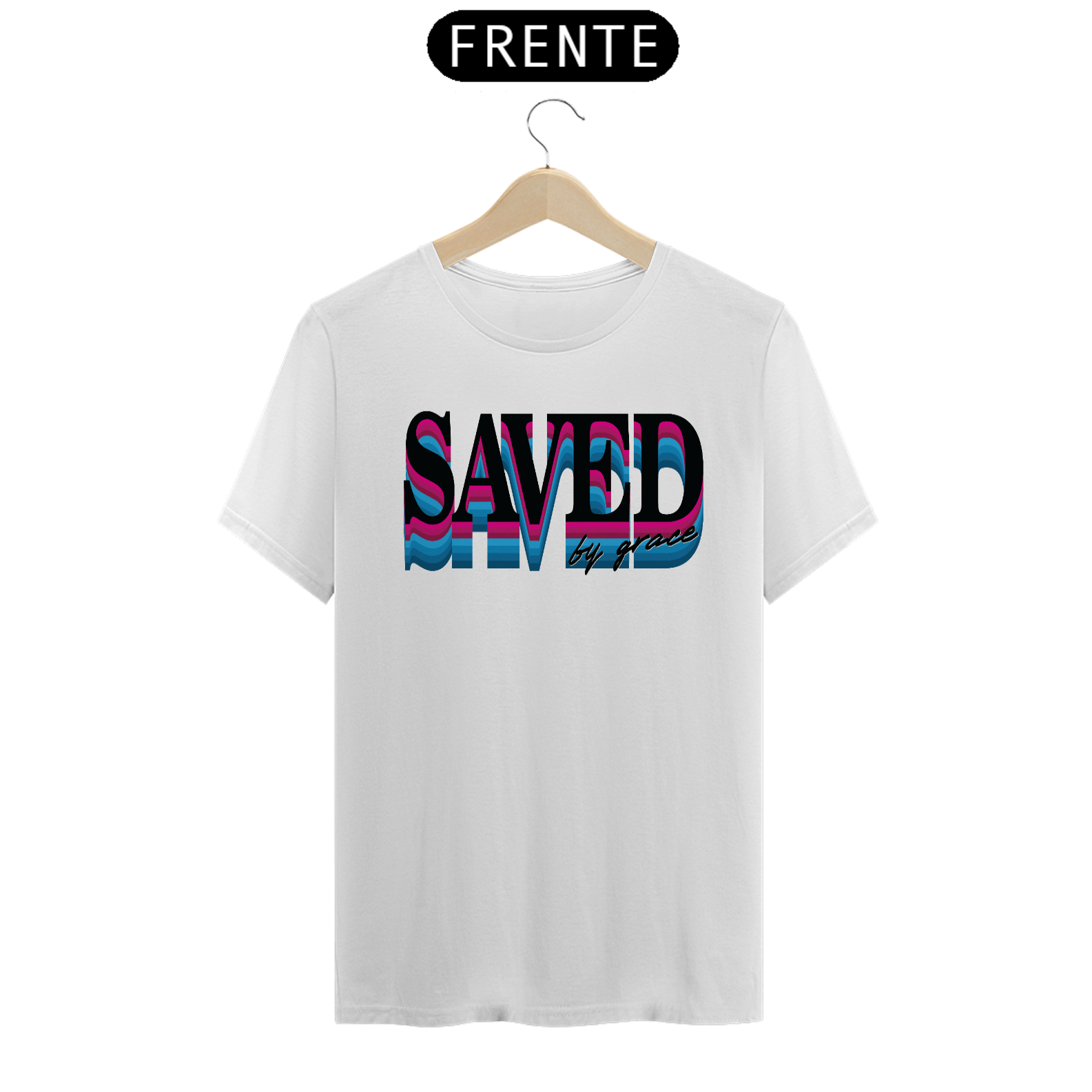 Nome do produto: Camiseta masculina Salvo pela Graça