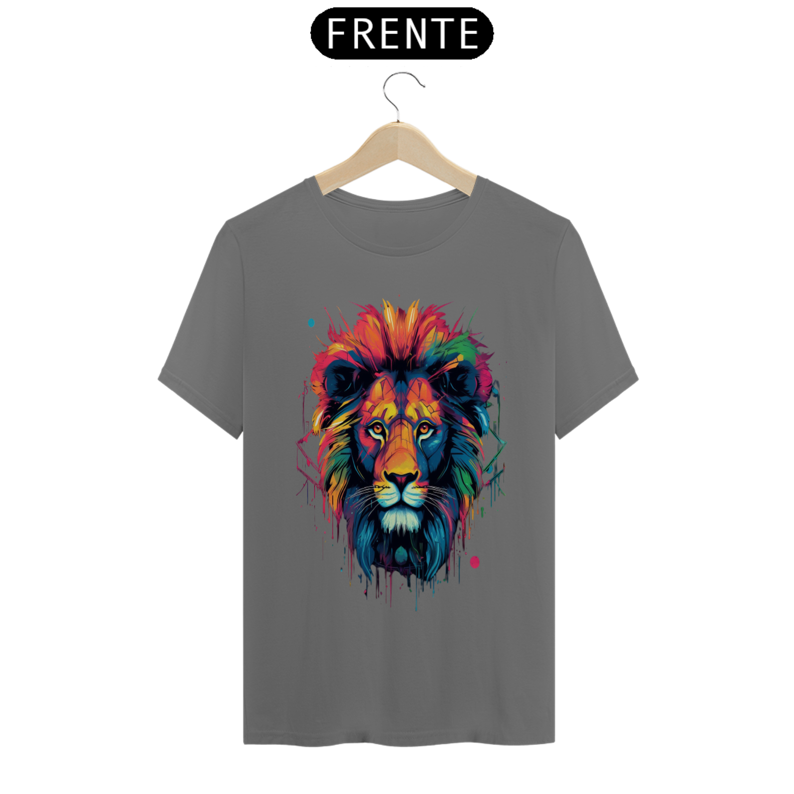 Nome do produto: Camiseta masculina estonada Leão