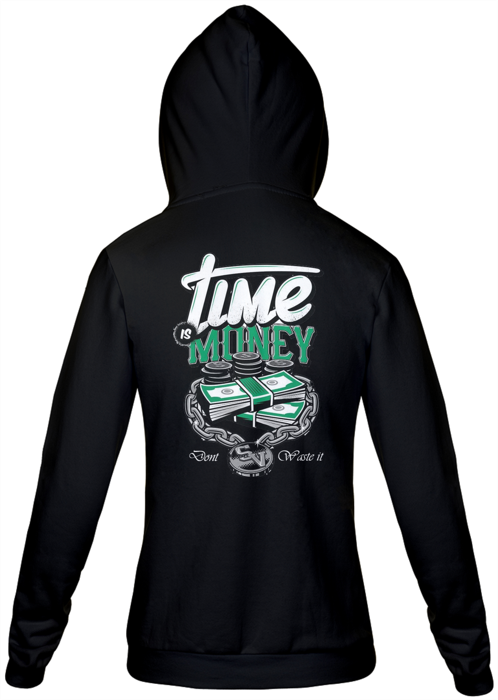 Nome do produto: Moletom Com Zíper Time is Money 