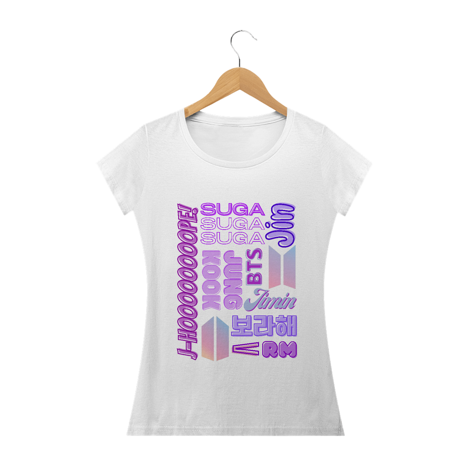 Nome do produto: Camiseta Babylook - Membros BTS