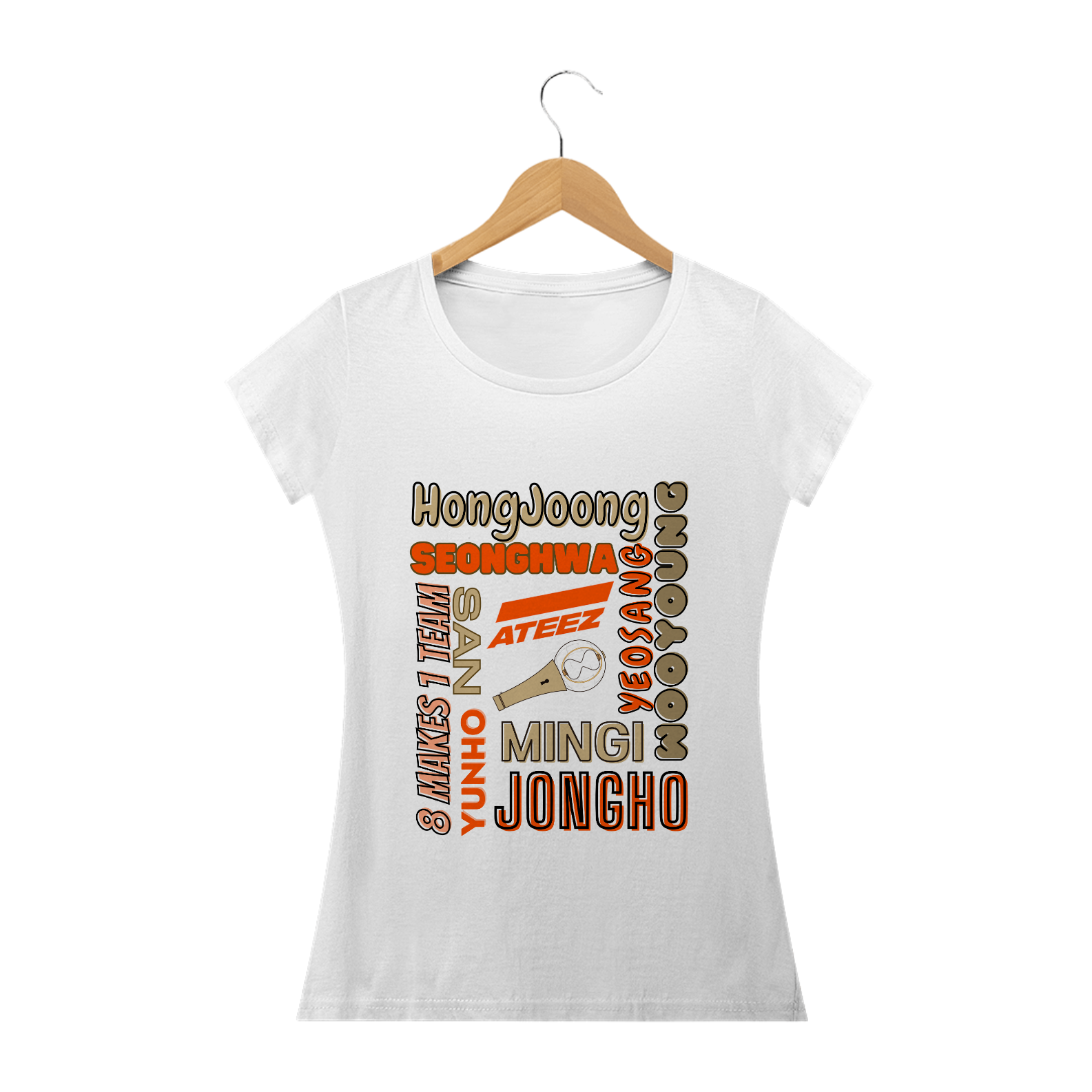 Nome do produto: Camiseta Babylook - Membros ATEEZ