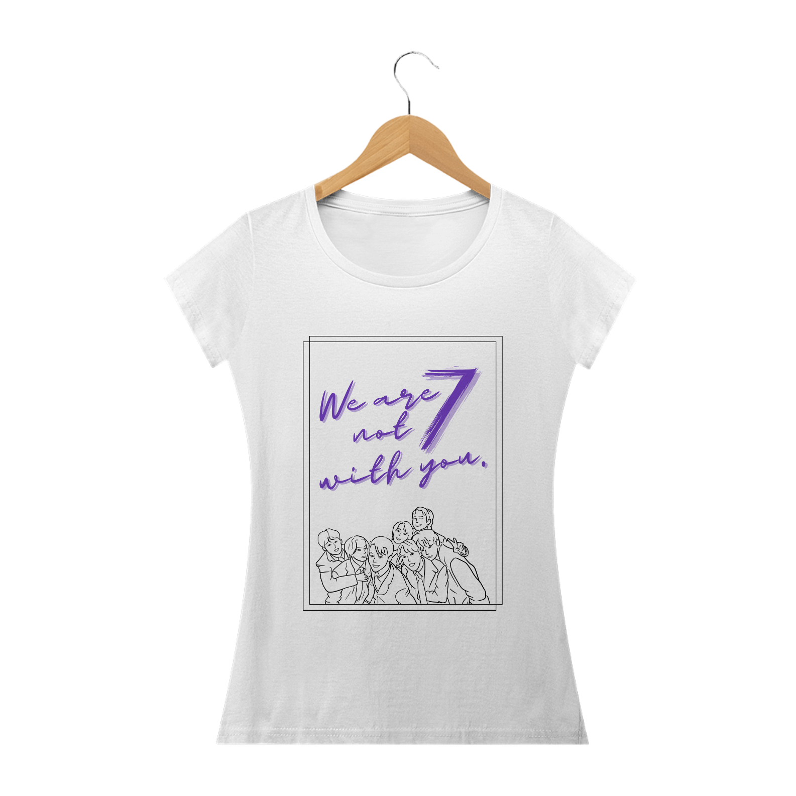 Nome do produto: Camiseta Babylook - We Are Not 7 With You. - BTS
