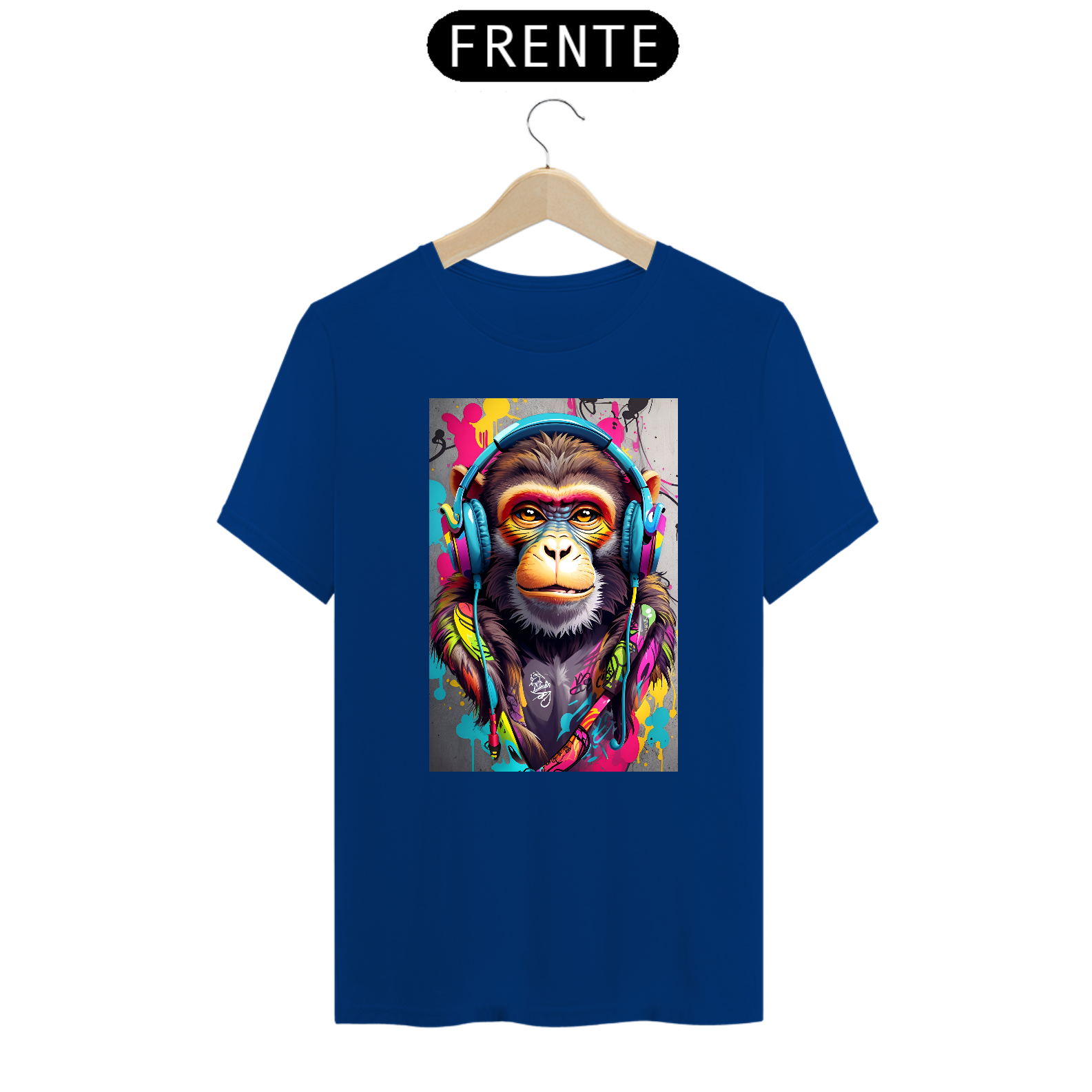Nome do produto: Camiseta macaco com fone