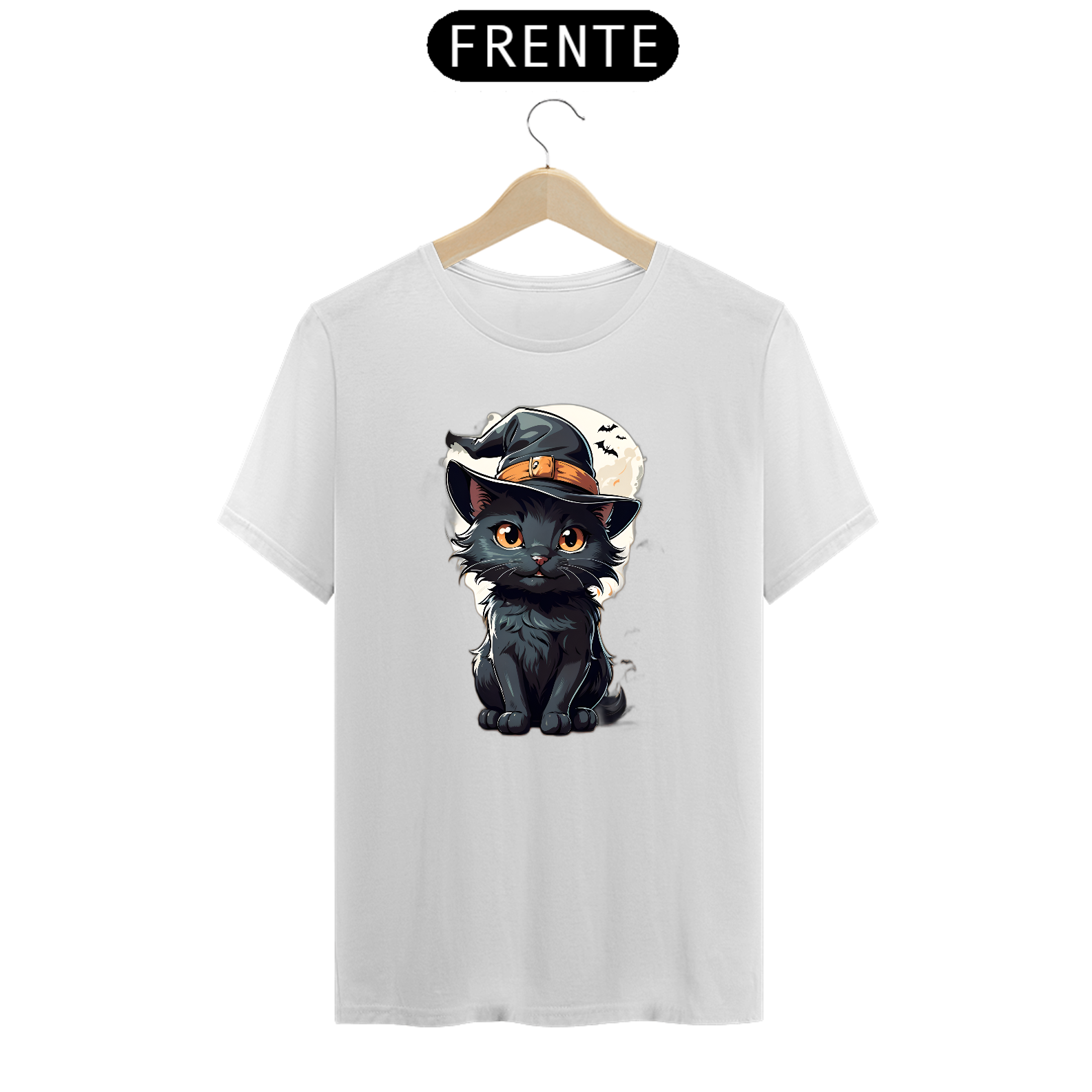 Nome do produto: Camiseta gato bruxinho