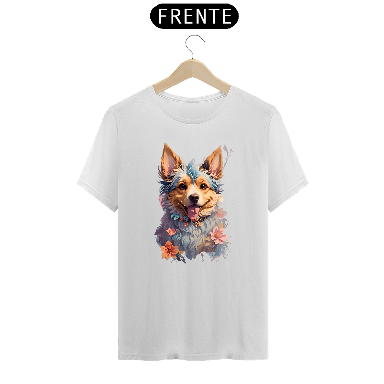 Nome do produto: Camiseta cachorro florido