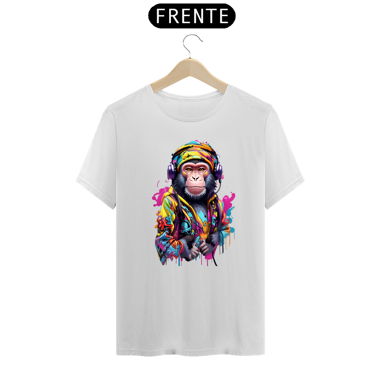 Nome do produto: Camiseta Macaco de bandana