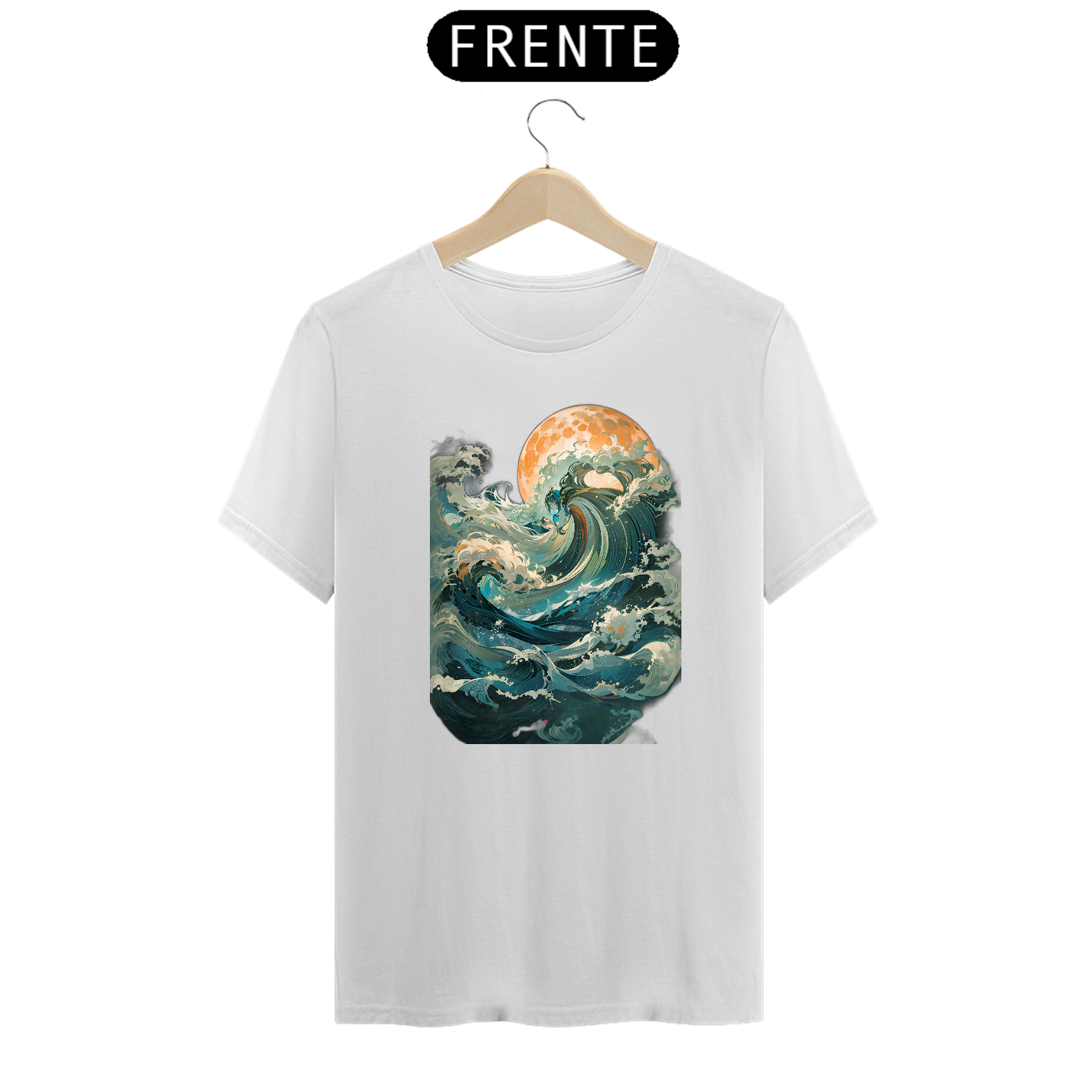 Nome do produto: Camiseta ondas e lua
