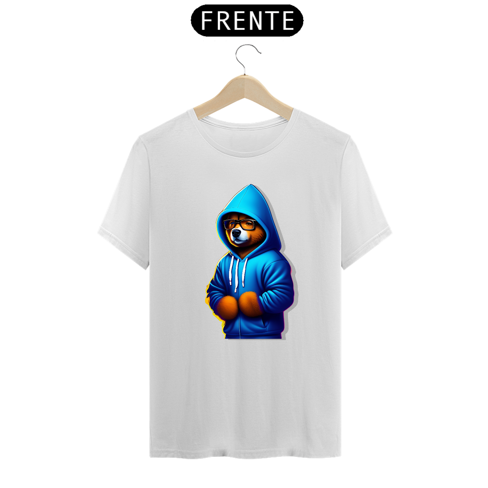 Nome do produto: Camiseta urso jaqueta azul