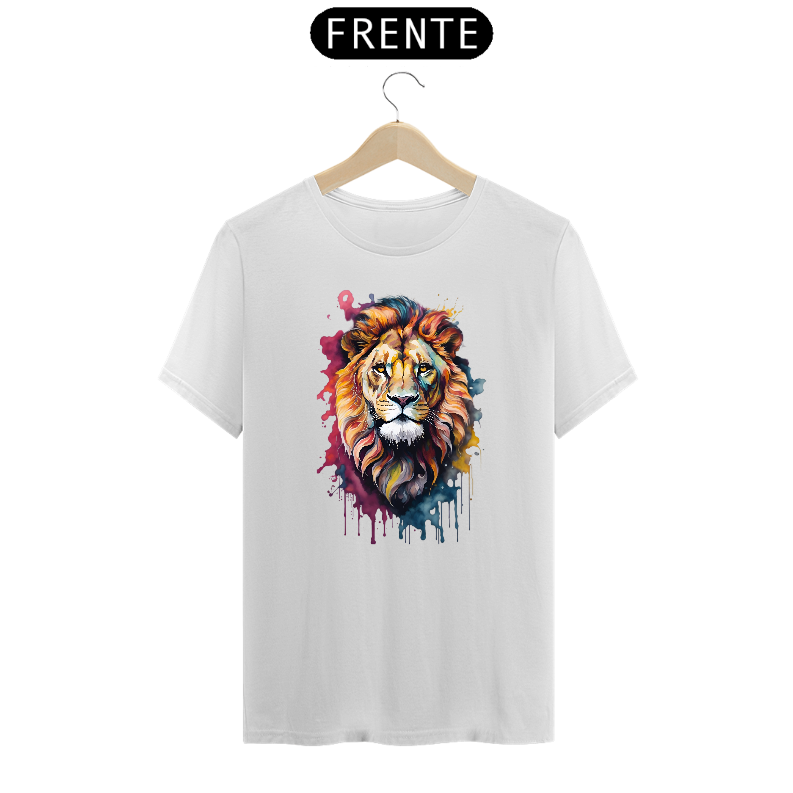 Nome do produto: Camisa cara de leão colorido