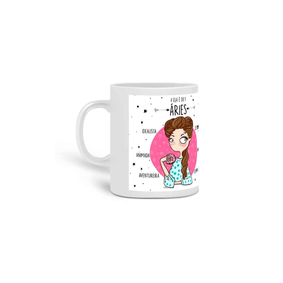 Nome do produto: Caneca Ela é de ARIES