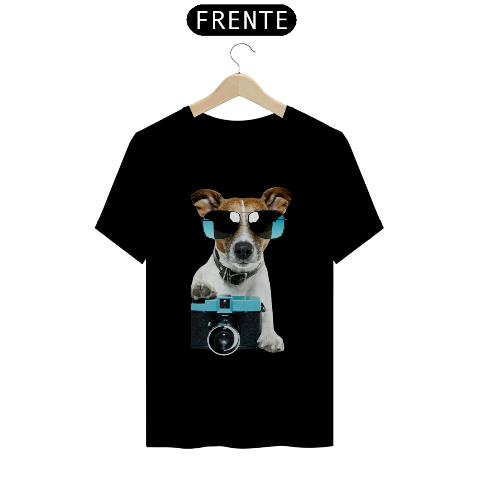 Nome do produto: Camiseta Masculina Cachorro Fotógrafo
