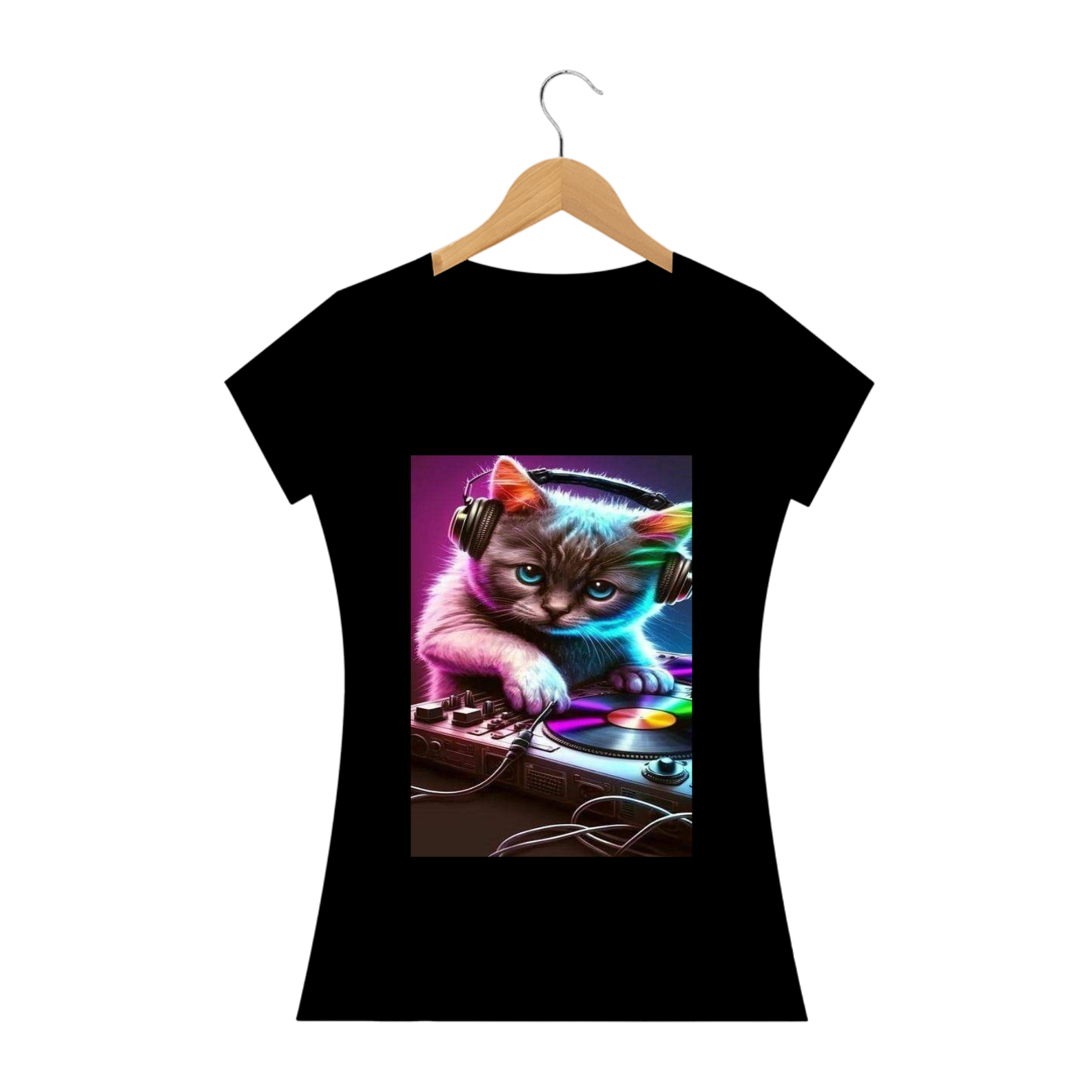 Nome do produto: Camiseta Gato DJ