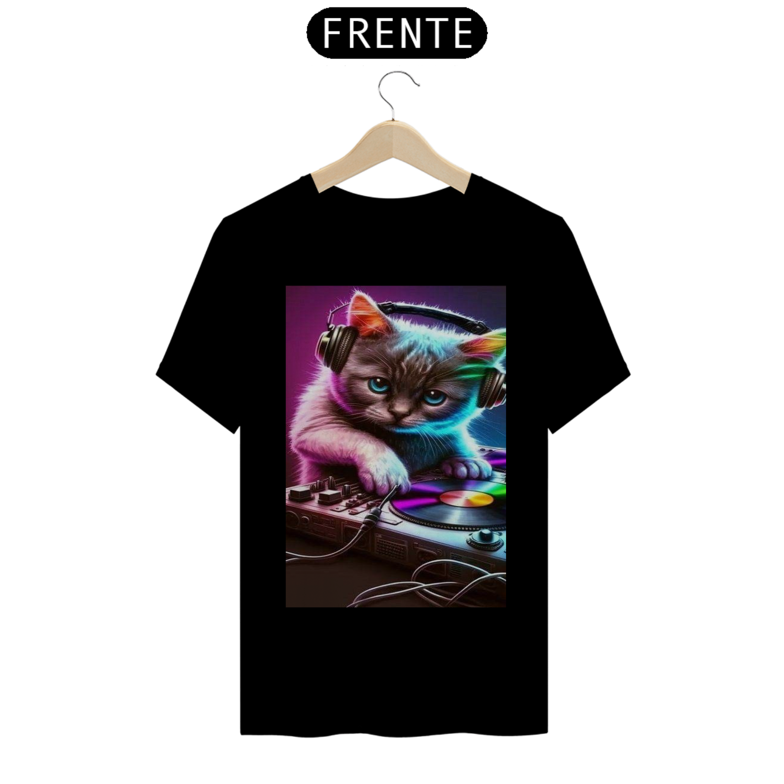 Nome do produto: Camiseta Gato Dj