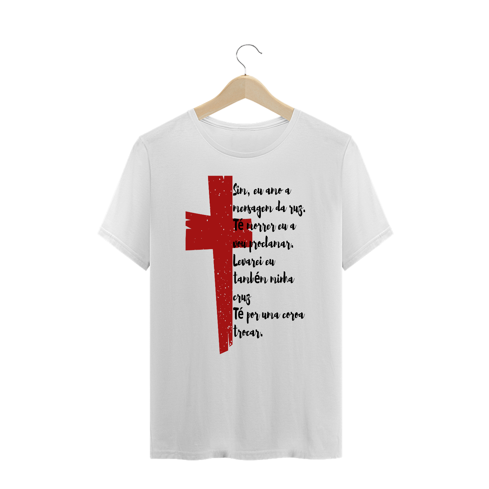 Nome do produto: T-Shirt Plus Size Cristã Mensagem da cruz