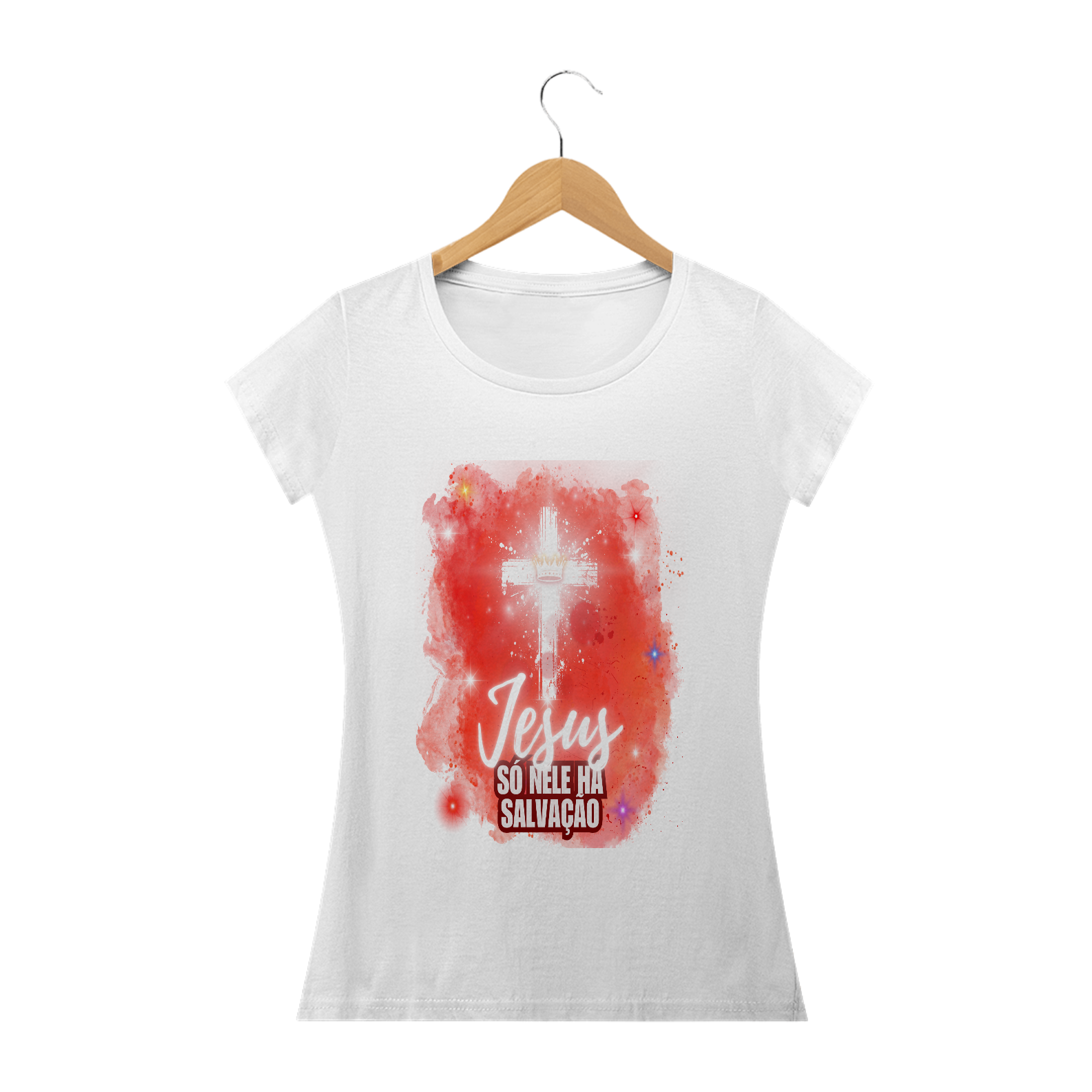 Nome do produto: Baby Long Classic Cristã Jesus, só nele há salvação