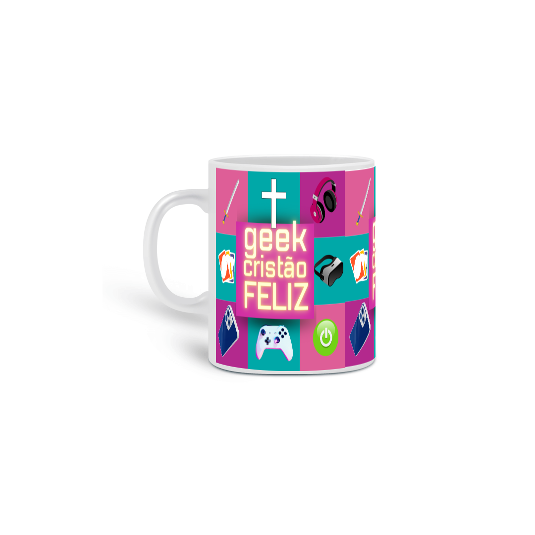 Nome do produto: Caneca Gamer Geek, Cristão Feliz